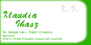 klaudia ihasz business card