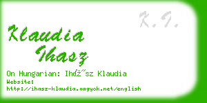 klaudia ihasz business card